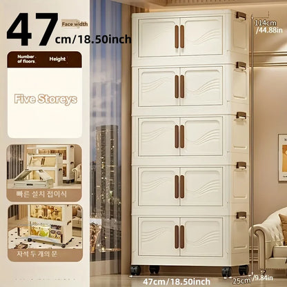 Foldable Storage Box with Clear Door – Stackable Home Organizer