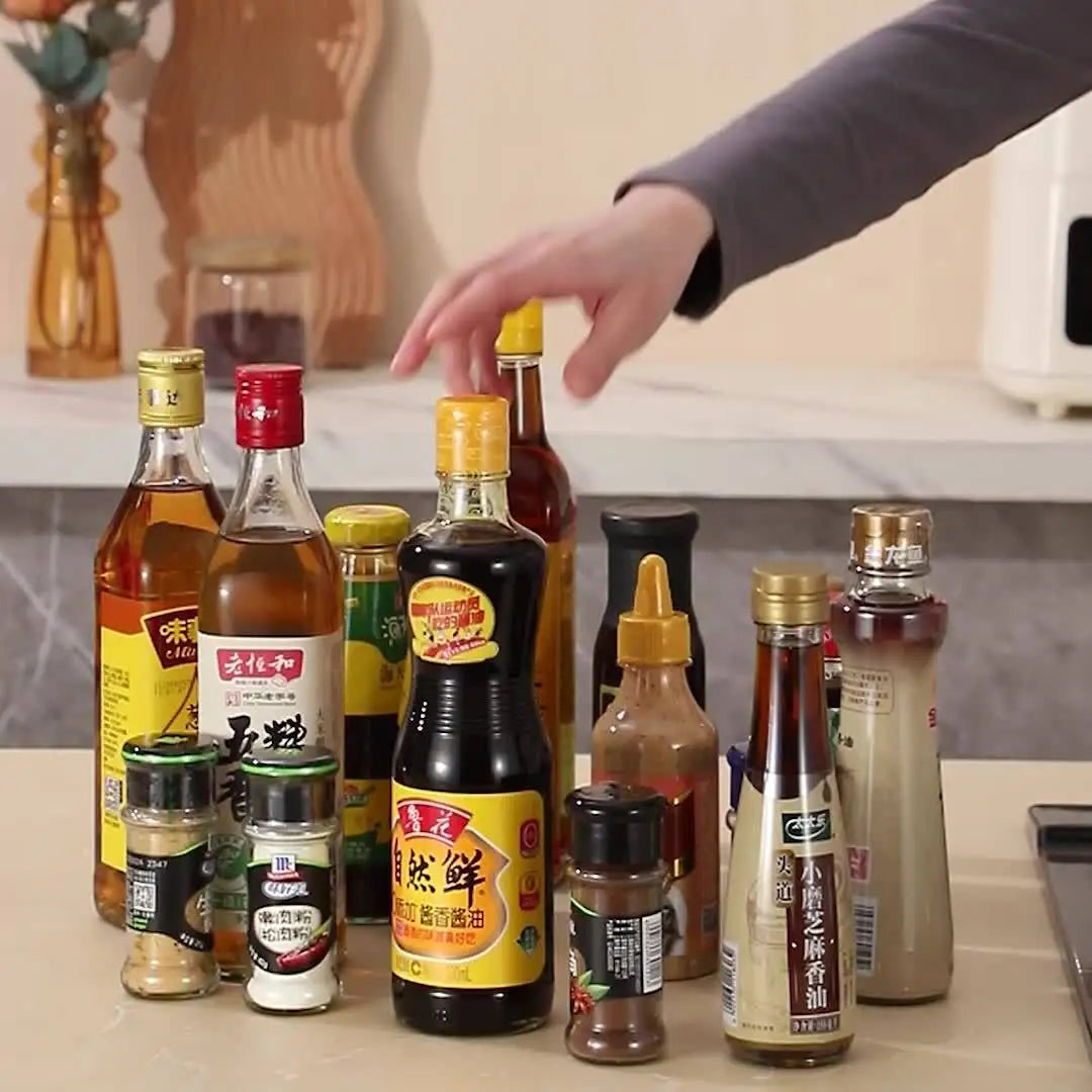 Kitchen turntable multifunctional countertop spice bottle 360 rotating storage rack storage tray cosmetic storage box round