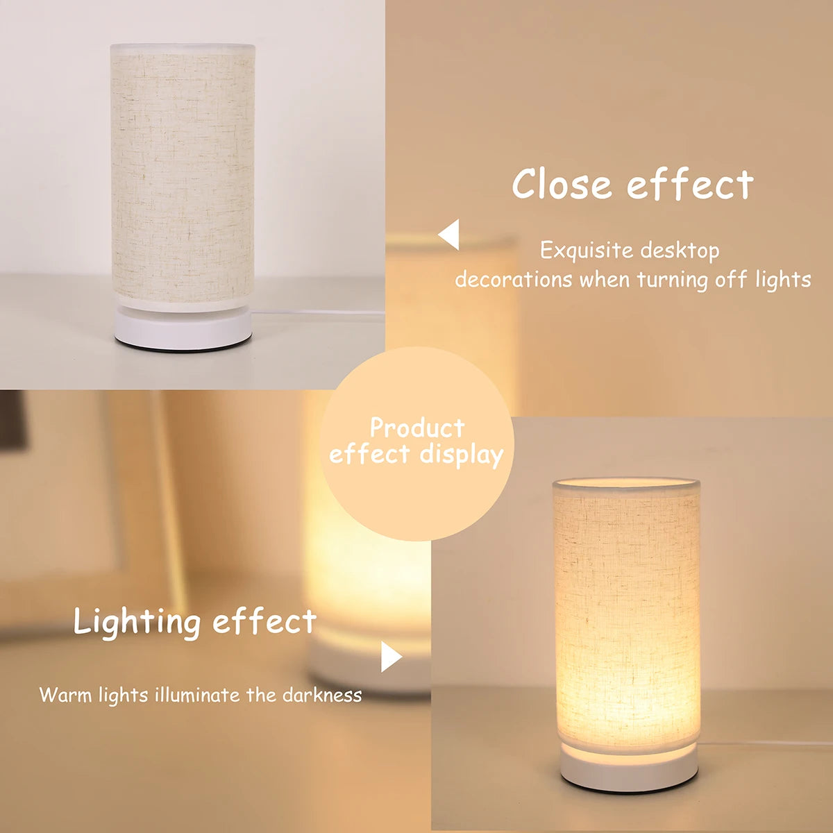 Minimal Fabric Table Lamp with Soft Ambient Light