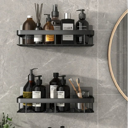 Bathroom Shelf Kitchen Storage Organizer Aluminum Alloy Shampoo Rack Shower Shelf Bathroom Accessories No Drill Shelf