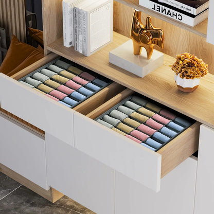 Sock Drawer Organizer Divider Underwear 24 Cell Closet Organizers Holders for Storing Socks Handkerchiefs Ties Belts