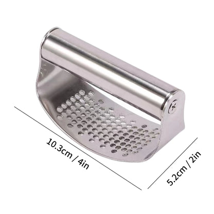 Manual Stainless Steel Garlic Press – Easy Kitchen Garlic Crusher