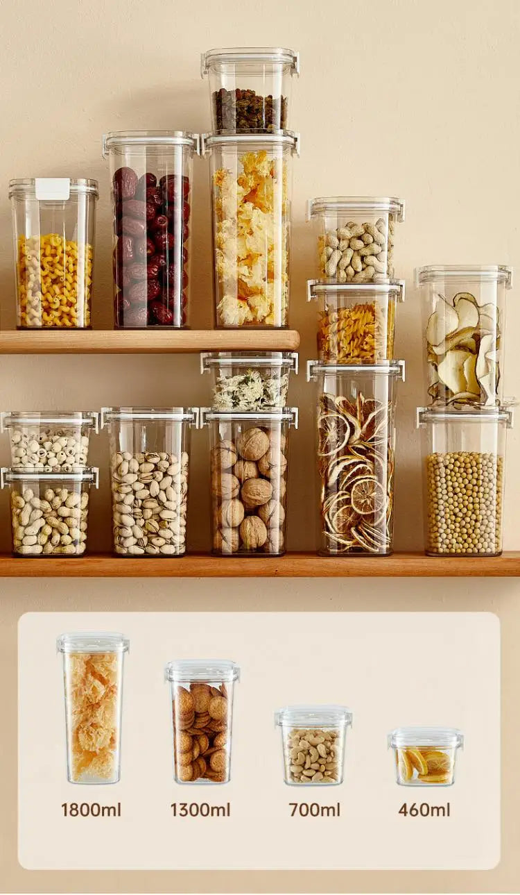 Vacuum Sealed Tank Coffee Beans Vacuum Jar Kitchen Cereals Storage Box Airtight Container Moisture-Proof Sealed Canister for Tea