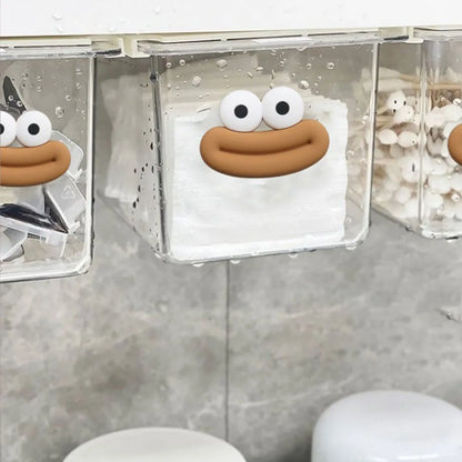 Transparent Bathroom Cotton Stick Makeup Cotton Bathroom Pull-Out Storage Drawer Style Storage Box Under The Mirror Cabinet