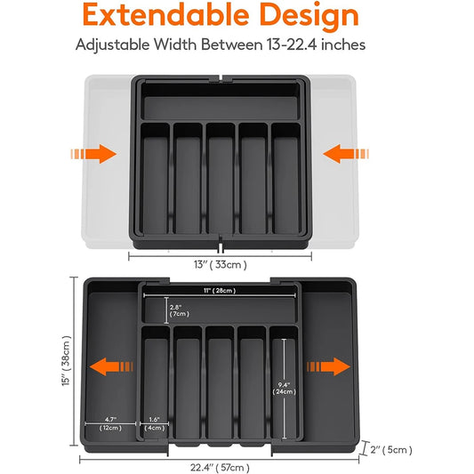 Expandable Cutlery Organizer Tray – Adjustable Kitchen Drawer Insert