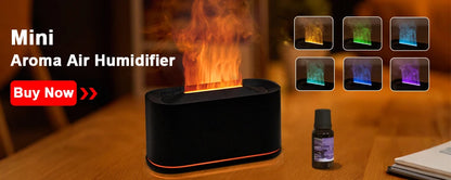 Aroma Air Humidifier Flame Fireplace Essential Oil Diffuser Desktop USB Cool Mist Maker Ultrasonic Aroma Diffuser with Remote