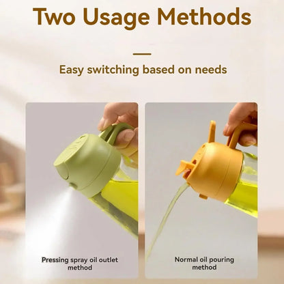 2in1 Kitchen Oil Sprayer Glass Bottle for Cooking Anti-leakage Olive Oil Bottle for BBQ Air Fryer Salad Steak Kitchen Supplies