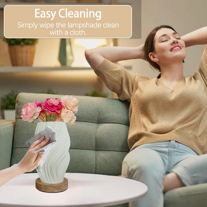 Minimal Cream Table Lamp with Adjustable Warm Lighting