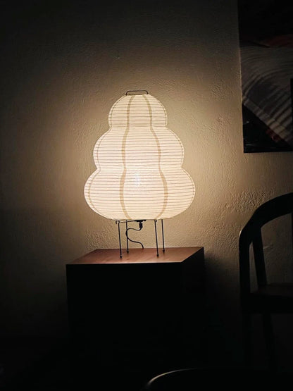 Japanese-Style Rice Paper Table Lamp with Soft Ambient Light