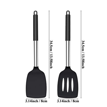 1/2Pcs Silicone Spatula Set Heat Resistant Nonstick Steak Spatula Kitchen Cooking Utensils Cookware Cooking Tool Set Spatula Kit