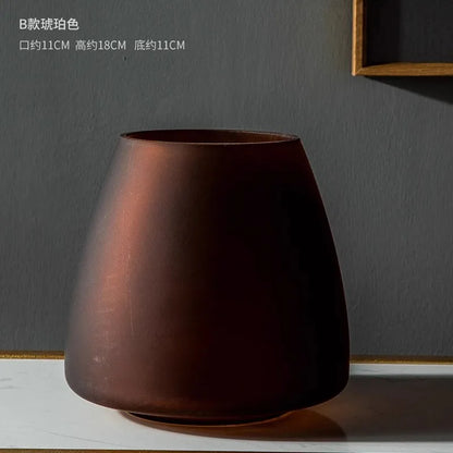 Frosted Glass Vase for Modern Living Room Decor