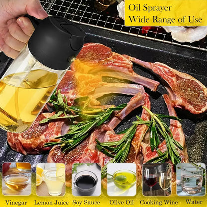 2in1 Kitchen Oil Sprayer Glass Bottle for Cooking Anti-leakage Olive Oil Bottle for BBQ Air Fryer Salad Steak Kitchen Supplies