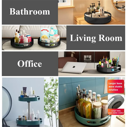 360°Rotation Spice Rack Organizer Jar Cans For Kitchen Accessories Non-Skid Carbon Steel Storage Tray For Seasonings And Spices