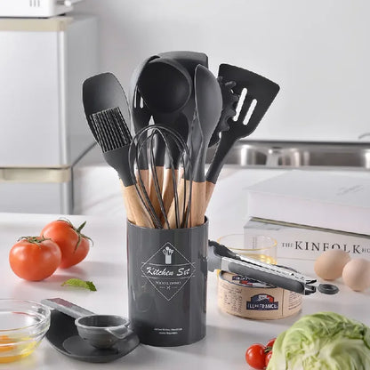 12-Piece Silicone Kitchen Utensils Set – Non-Stick Cookware Tools