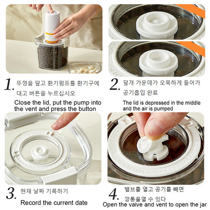 Vacuum Sealed Tank Coffee Beans Vacuum Jar Kitchen Cereals Storage Box Airtight Container Moisture-Proof Sealed Canister for Tea