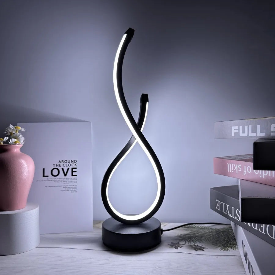 Modern Sculptural Table Lamp with Soft Ambient Light