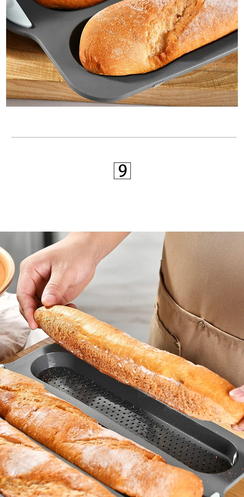 Baking Mold Restaurant Bread Food Mould Grade Baguette Bake Tray Silicone Anti-scalding Non-stick Oven Tool Kitchen Accessories