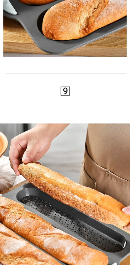 Baking Mold Restaurant Bread Food Mould Grade Baguette Bake Tray Silicone Anti-scalding Non-stick Oven Tool Kitchen Accessories