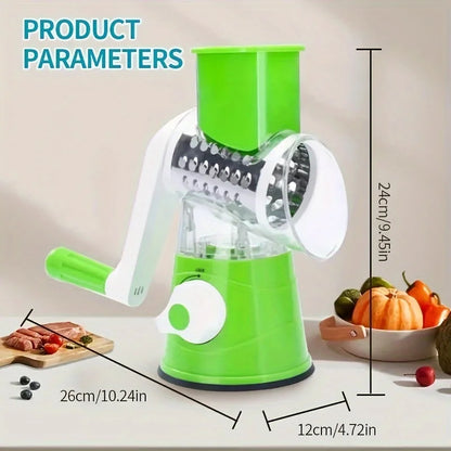 1pc Highly efficient and versatile Vegetable and Fruit Slicer Grater - benchtop drum cutter with drum design for fast, even shre