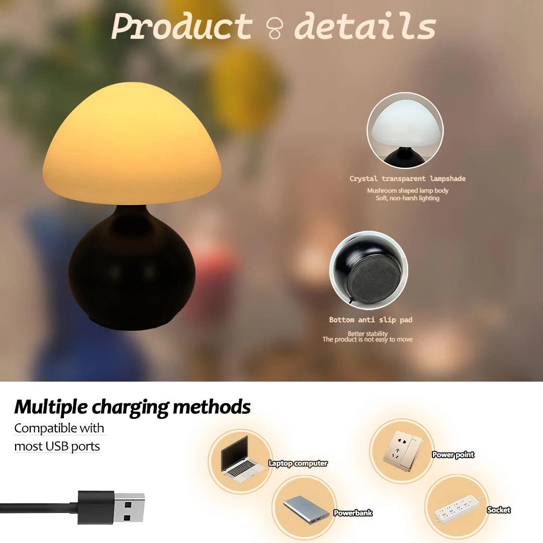 Modern Mushroom Table Lamp for Calm Interiors