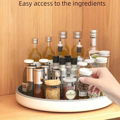 Kitchen turntable multifunctional countertop spice bottle 360 rotating storage rack storage tray cosmetic storage box round