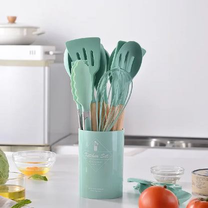 12-Piece Silicone Kitchen Utensils Set – Non-Stick Cookware Tools