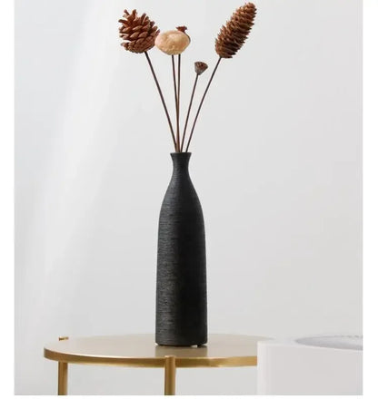 Simple Modern Black White Ceramic Vase Accessories Crafts Home Livingroom Table Figurines Decoration Office Furnishing Ornaments