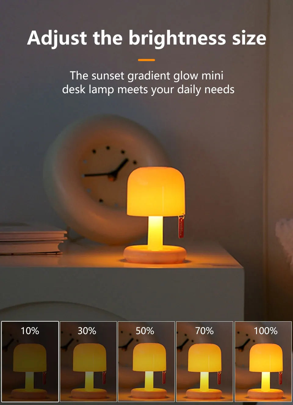 Sunset Night Light Led Table Lamp Mini USB Rechargeable Desk Bedside Bedroom Bar Room Decor Atmosphere Mood Light Minimalist