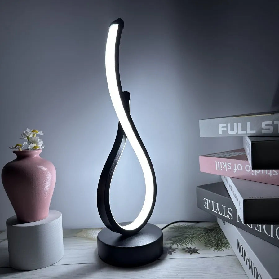 Modern Sculptural Table Lamp with Soft Ambient Light