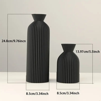 Black Minimal Vase for Modern Living Room Decor