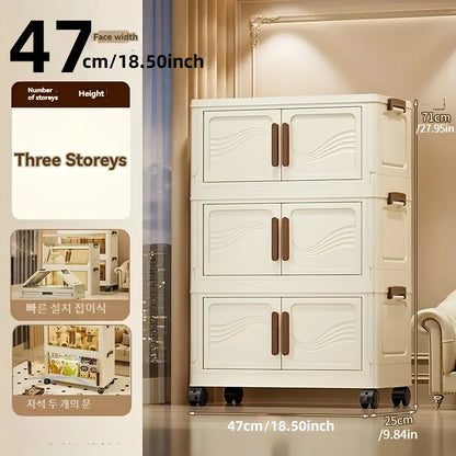 Foldable Storage Box with Clear Door – Stackable Home Organizer