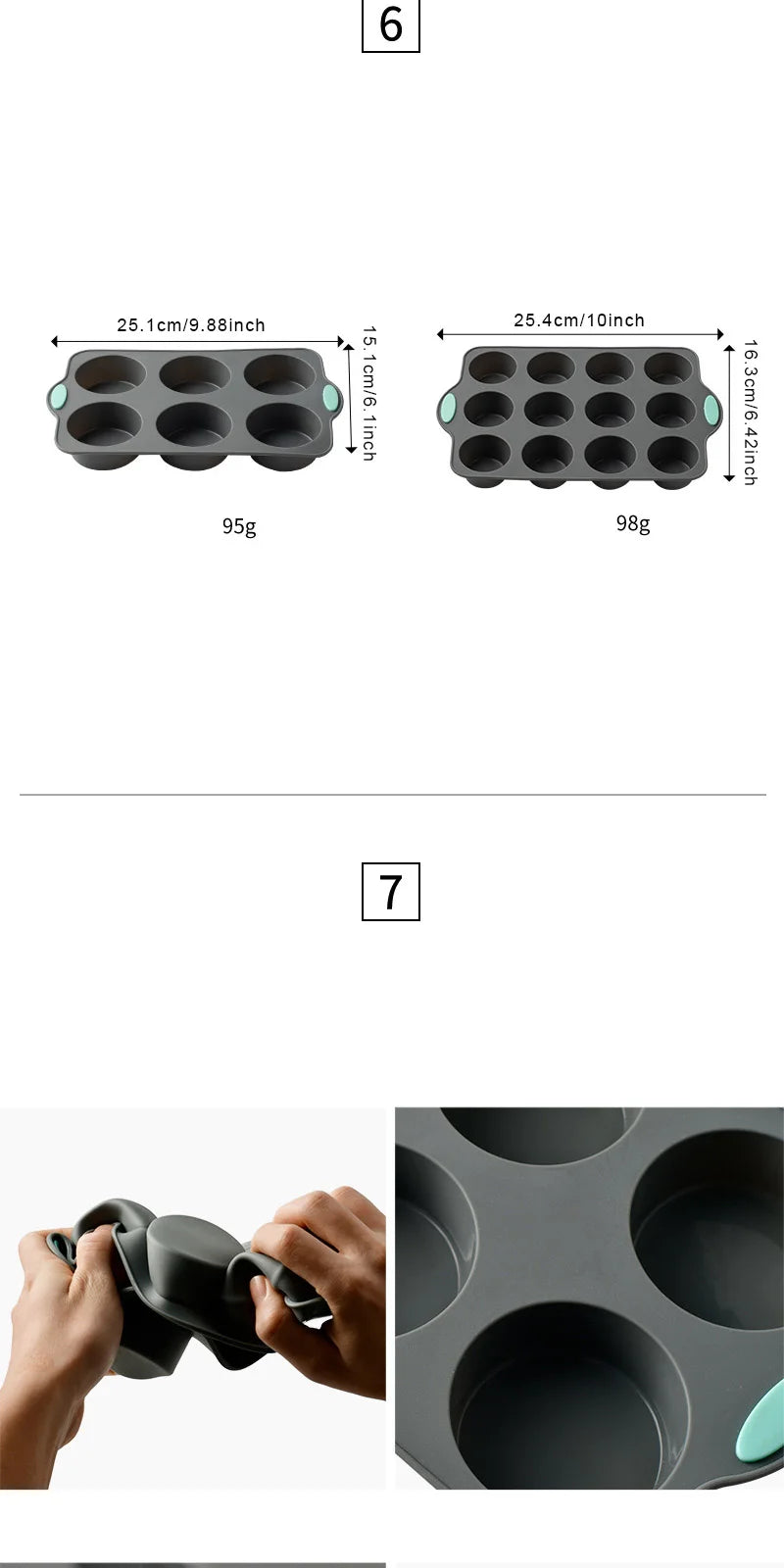 Silicone Cake Mold Pan 6/12 Cup Baking Tray Non-Stick Muffin Mould Cupcake Baking for Cakes Biscuit DIY Cake Kitchen Accessories