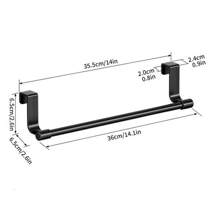No-Drill Over Cabinet Towel Rack – Stainless Steel Kitchen Organizer