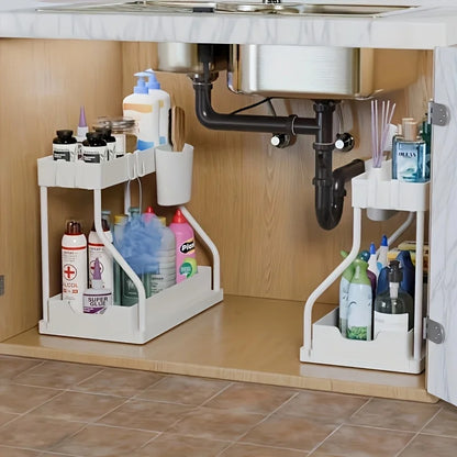 Under Sink Pull-Out Organizer – Double Layer Storage Rack
