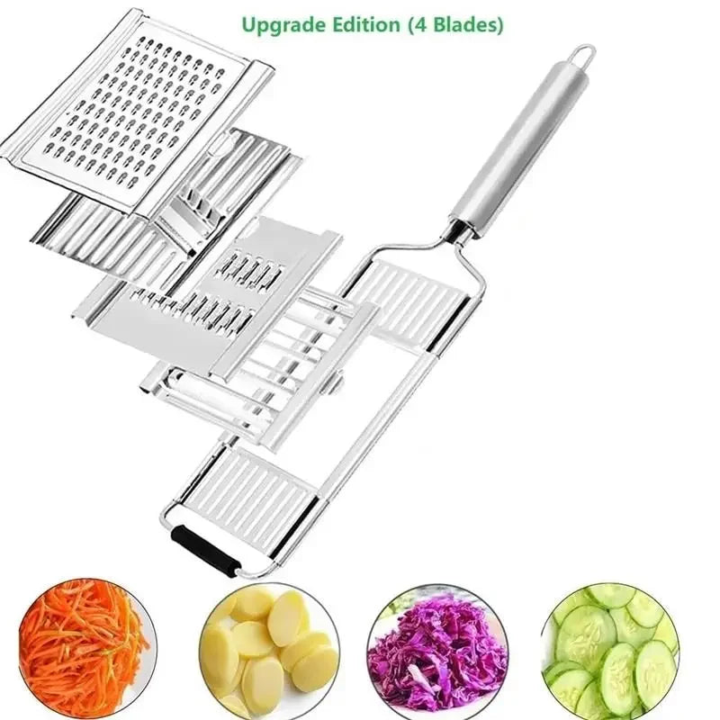 Stainless steel multifunctional manual switchable radish slicer for three-dimensional vegetable cutting in the kitchen