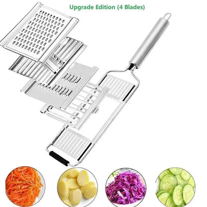 Stainless steel multifunctional manual switchable radish slicer for three-dimensional vegetable cutting in the kitchen