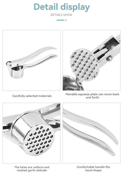 Heavy-Duty Garlic Press – Anti-Skid Manual Garlic Crusher