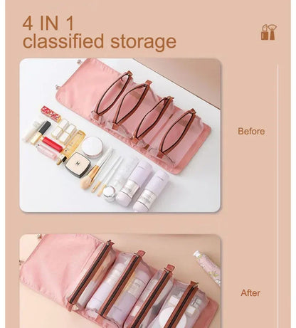 Makeup Organizer Female Toiletry Kit Bag Make Up Case Storage Pouch Luxury Lady Box, Cosmetic Bag, Organizer Bag for Travel Zip