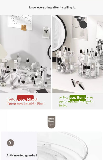 1Pc/Kitchen Rack Transparent Rotating Storage Rack Spice Storage Condiment Storage Multi-Layer Storage Turntable Storage Rack