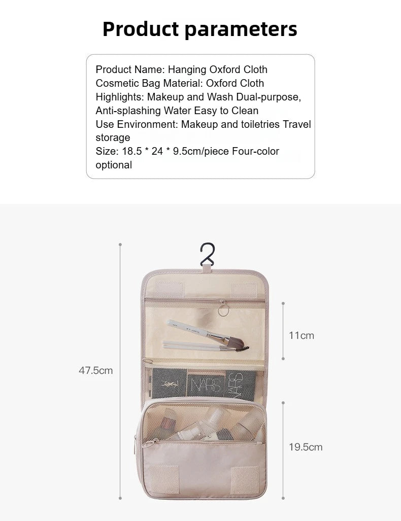 Portable Hook Toilet Bag Multi Functional Travel Waterproof Wear Resistant Multi Layer Storage Large Capacity Makeup Bag