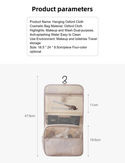 Portable Hook Toilet Bag Multi Functional Travel Waterproof Wear Resistant Multi Layer Storage Large Capacity Makeup Bag