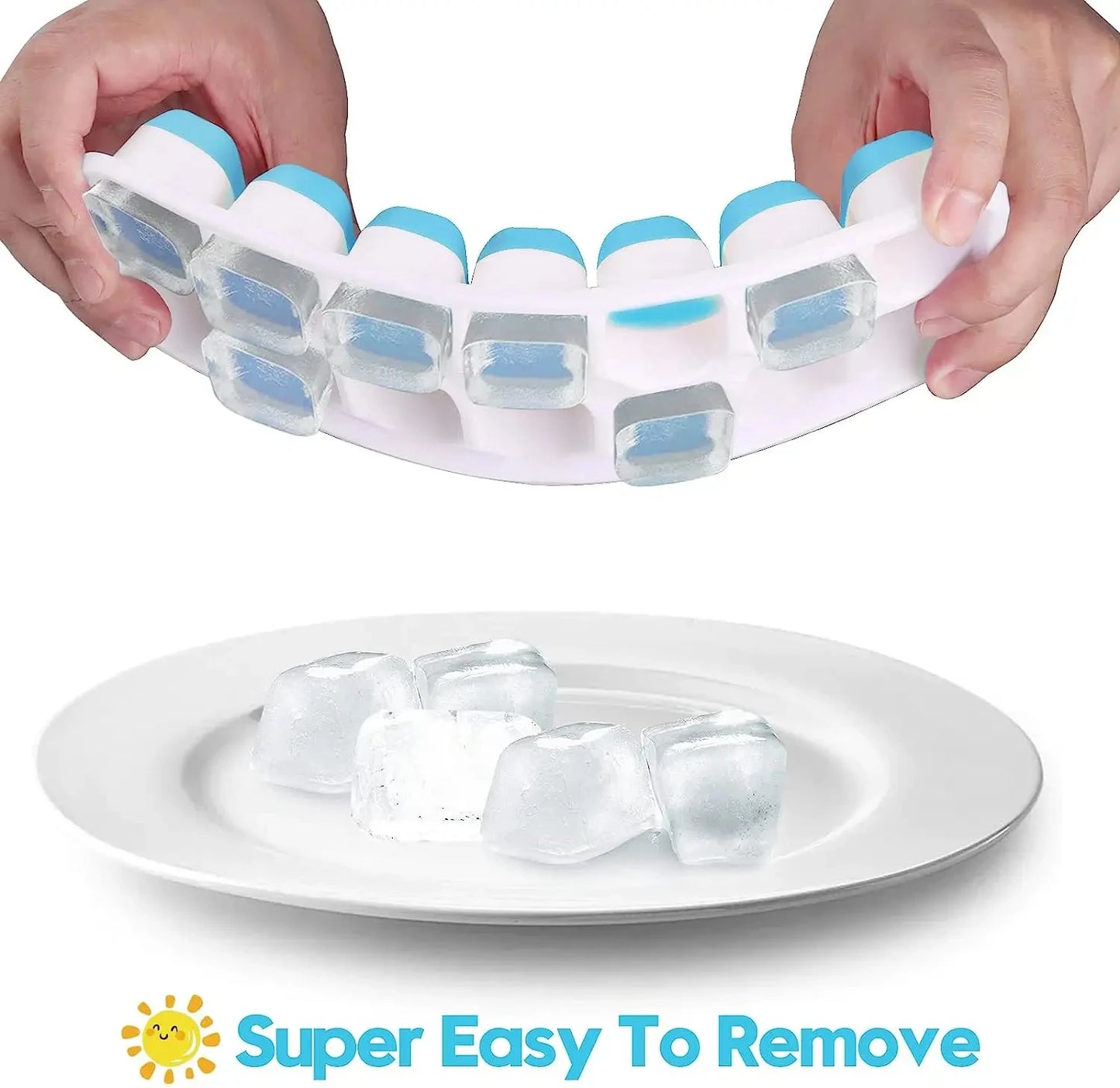 Ice Cube Tray Mold with Lid Silicone Square 14 Cube Easy Release Ice Cube Molds Summer Kitchen Bar DIY Iced Cocktail Freeze Tool