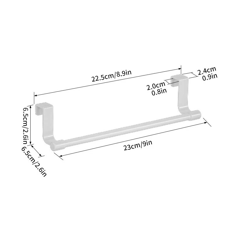 No-Drill Over Cabinet Towel Rack – Stainless Steel Kitchen Organizer