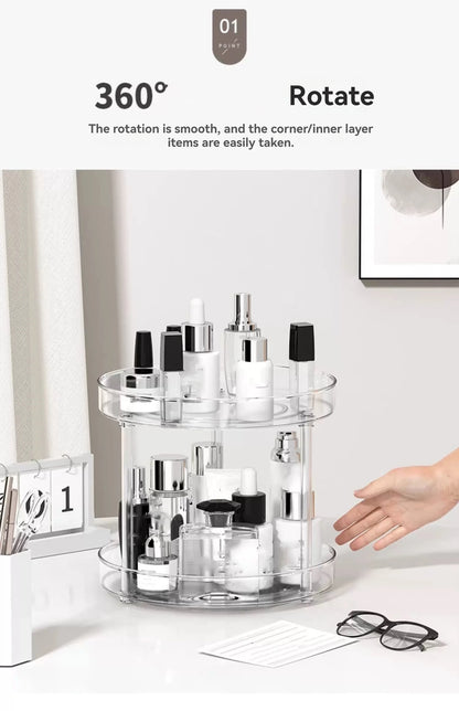 1Pc/Kitchen Rack Transparent Rotating Storage Rack Spice Storage Condiment Storage Multi-Layer Storage Turntable Storage Rack