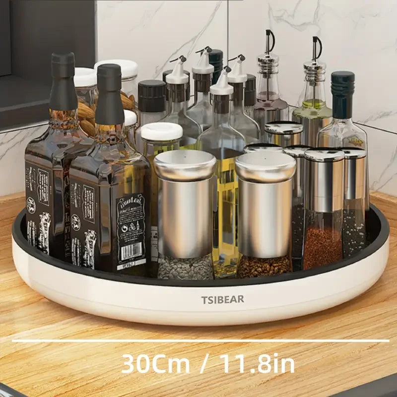 Kitchen turntable multifunctional countertop spice bottle 360 rotating storage rack storage tray cosmetic storage box round
