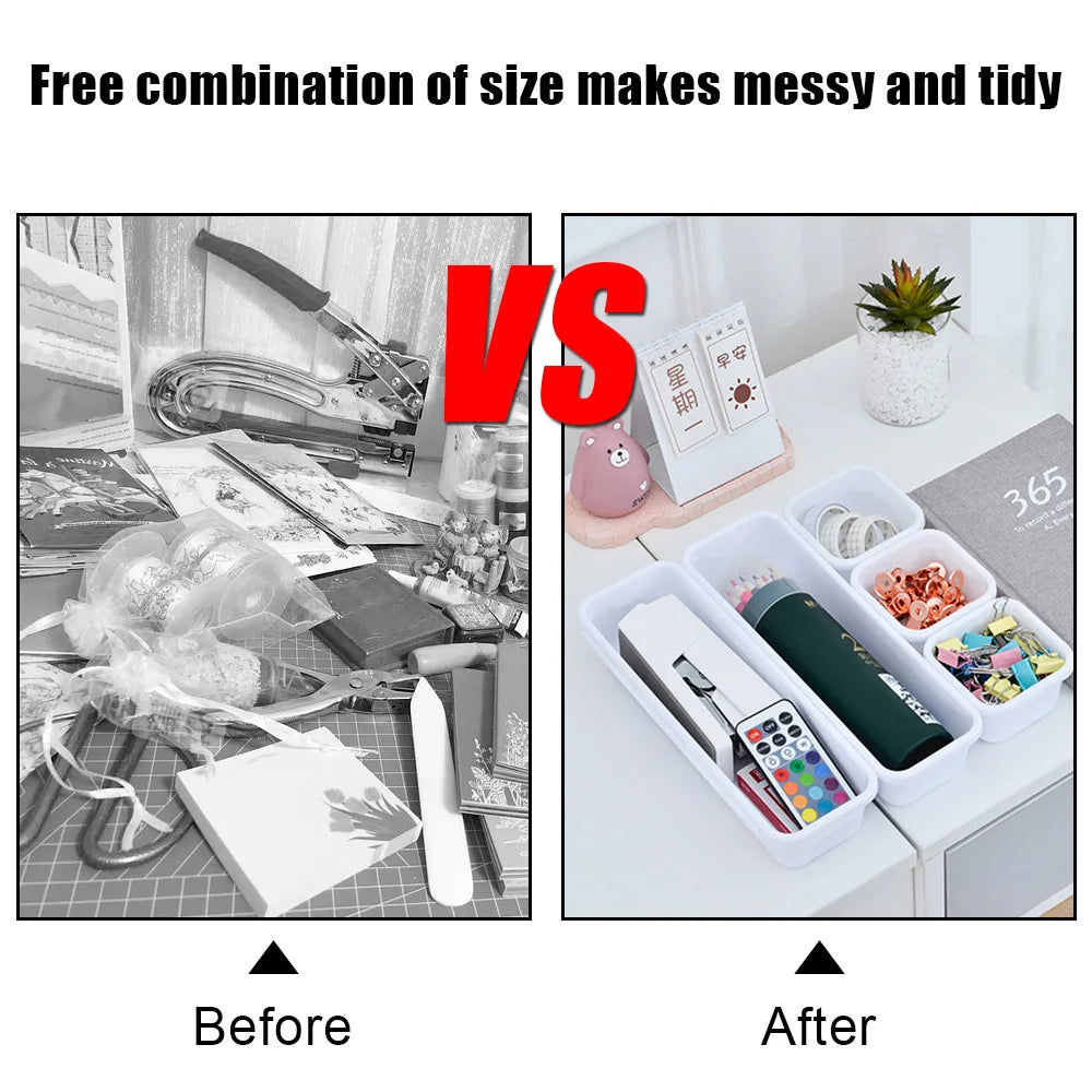 8-Piece Drawer Organizer Set – Multi-Size Storage Trays