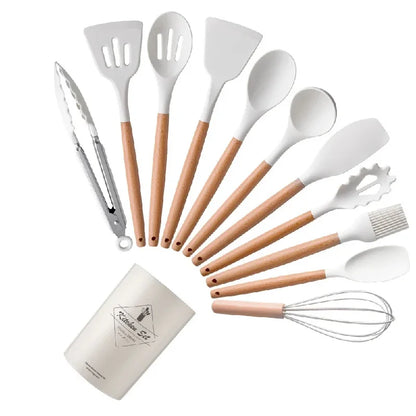 12-Piece Silicone Kitchen Utensils Set – Non-Stick Cookware Tools