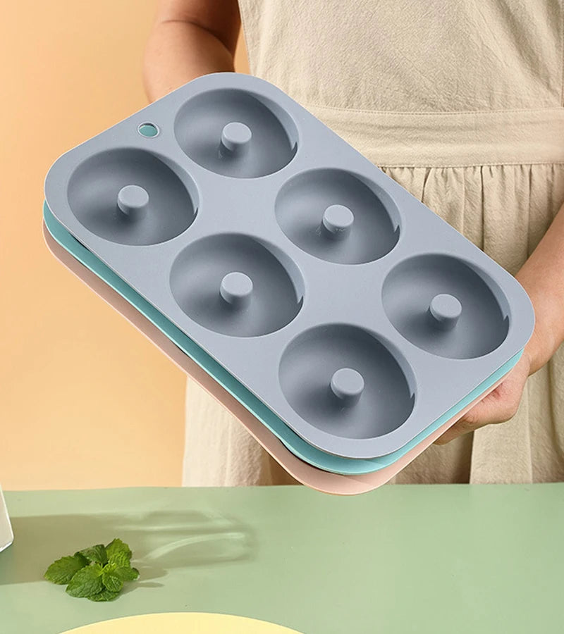 6Holes Baking Mold Food Grade Silicone Non-stick Donut Molds Chocolate Cupcake Pan DIY Muffin Kitchen Tool for Oven Bakeware
