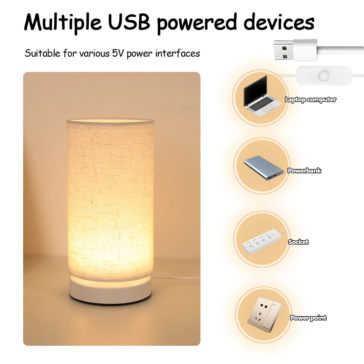 Minimal Fabric Table Lamp with Soft Ambient Light