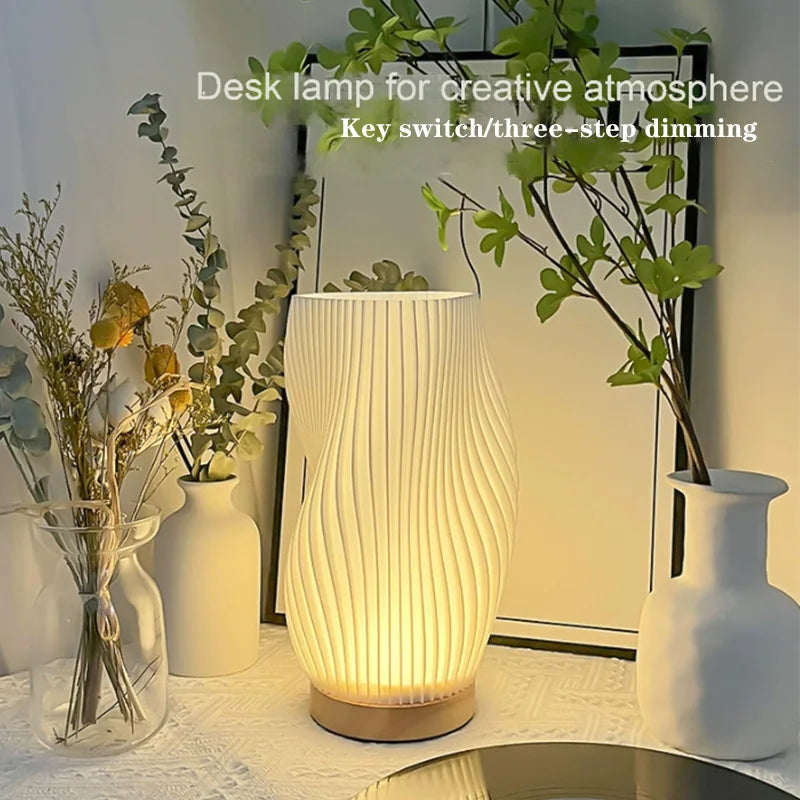 Pleated Table Lamp for Calm, Modern Spaces